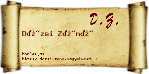 Dézsi Zénó névjegykártya